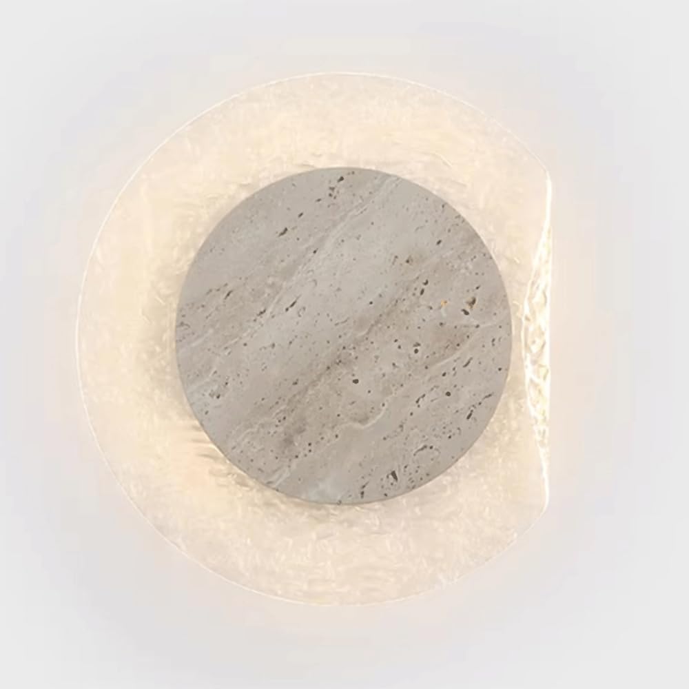 SHUANGZ Natural Travertine Wall Sconce Lighting,Kids Room Wall Light Fixture,Minimalist Modern Style Wall Sconces LED Light Source Wall Lamp for Cloakroom Courtyard Balcony Stairwell