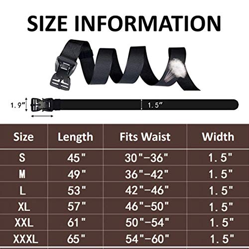 MOZETO Nylon Belt, Tactical Military Style Quick Release Work Belt, Outdoor Hiking Casual Web Belts for Men V-Ring Magnetic Buckle