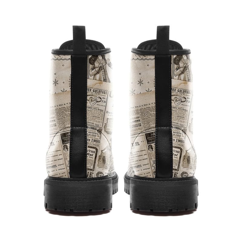 Image of Fashion Ankle Boots For Men Women Floral Mushroom Star Trendy Lace Up Unisex Booties Combat Trendy Street Wear Boots