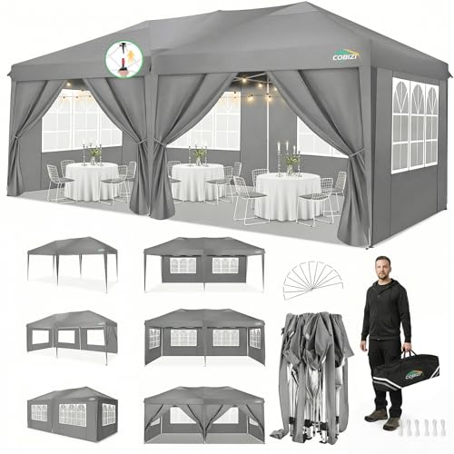 COBIZI 10x20 Pop Up Canopy with Sidewalls