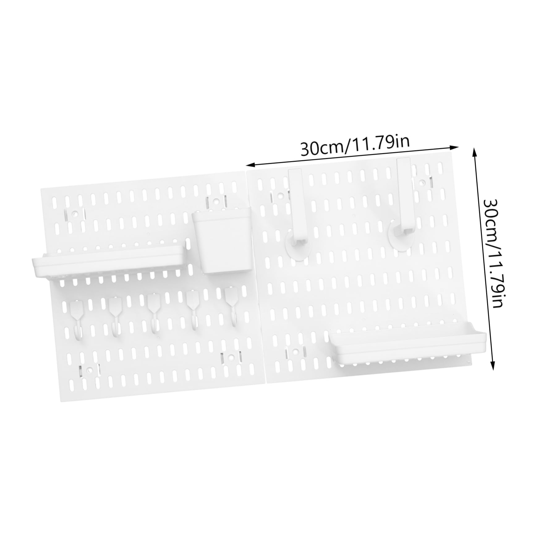 VILLCASE Peg Board Wall Organizer Kit Easy Install Sturdy Plastic Hooks for Kitchen Bathroom Garage Storage