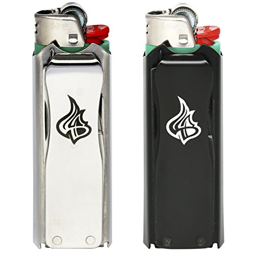 Multitool Lighter Sleeve 2-pack Bundle Black Stainless Steel Stealth + Icon Silver Lighter Sleeve Gift Set