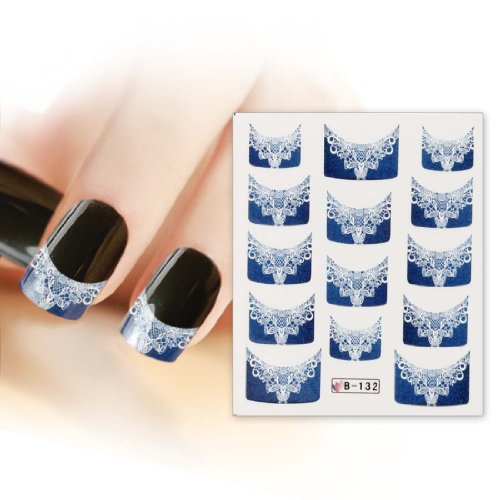 BMC Nail Art Water Transfer Tattoo Effects Decoration Decal-Lace French Tips