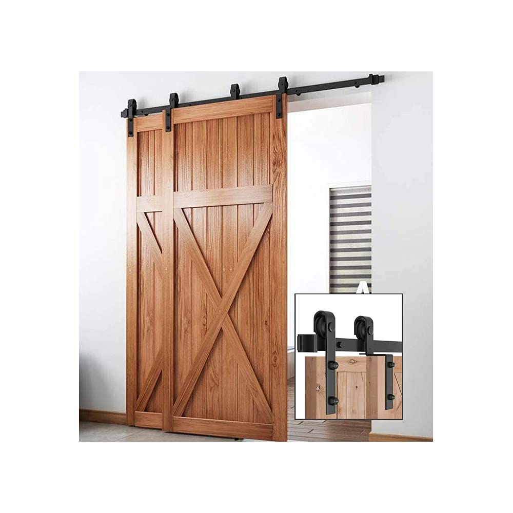 GIFSIN Sliding Barn Door Kit - Hardware for Double or Each Door, Max Width 91cm