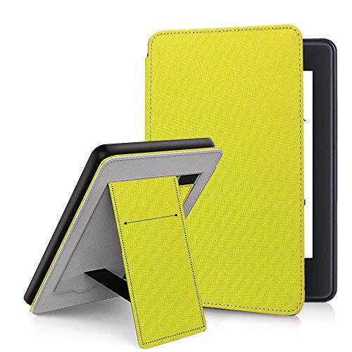 CASZONE Flip Case for Kindle Paperwhite 2018 E-Reader 10th Generation Cover with Hand Strap, Lightweight Premium PU Leather Stand Smart Protective Sleeve with Card Slot, Auto Sleep/Wake Function,Green