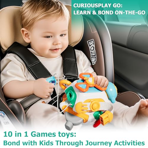 Image of Montessori Busy Board & Activity Cube, Sensory Travel Toys for Toddlers 1-3, Baby Toys 6-12-18 Months, Educational Learning Gifts for Boys & Girls (First Edition)