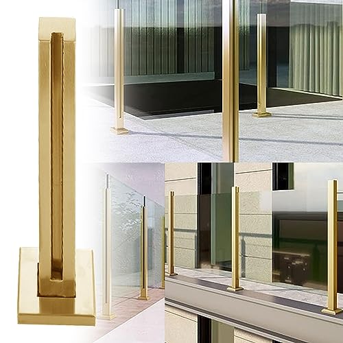 Poteau de balustrade en verre et métal or de 140cm pour rampe d'escalier