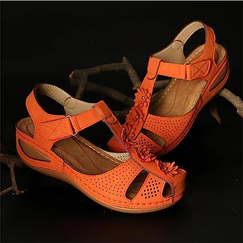 Womens Wedge Sandals Vintage Hollow Out Ankle Strap Closed Toe Sandals Bohemia Slip On Platform Sandal Outdoor Beach Shoes2