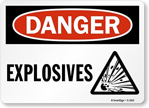 Panneau Danger Explosives haute visibilité et résistant aux intempéries