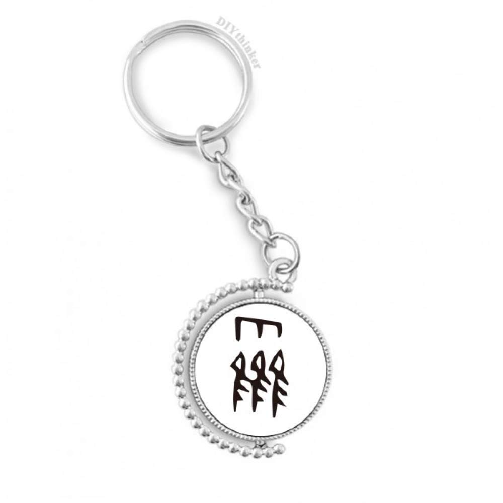 Keyholder rotatif inscription osseuse huo, le cadeau idéal avec symbole chinois multicolore