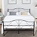 VECELO Queen Size Bed Frame Metal Platform Mattress Foundation/Box Spring Replacement with Headboard, Deluxe Crystal Ball Stylish,