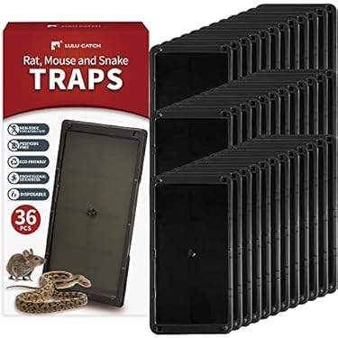 AMAZON - LULUCATCH Super Glue Traps 36 Pack for Mice & Snakes, Larger, Heavier Sticky Traps with Non-Toxic Glue. Sticky Mouse Traps Indoor, Easy to Set, Safe to Children & Pets