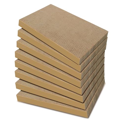 AGYM Cat Scratchers 8 Packs Refill Cat Scratching Pad Cardboard for Indoor Cats and Kitten Large Size Cat Scratch Pad Board Easy for Cats to Scratch