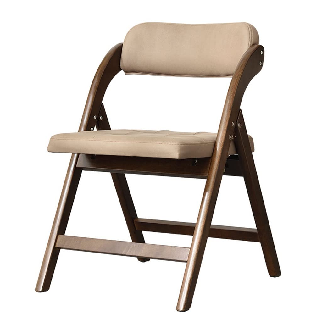 DFEDHF Wooden Folding Chair with Backrest, Padded Seat, and Armrests - Stylish and Portable Home Office Task Chair
