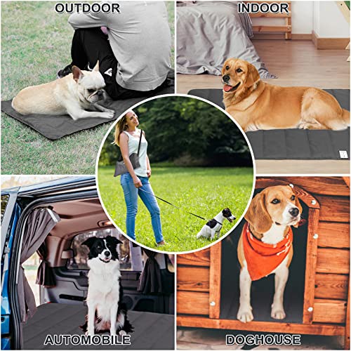 Hundematte Outdoor Wasserdichte - 100x70cm Waschbar Haustier Decke für Unterwegs Camping - mit Tasche und Tierhaarentferner - Hund Katze Mat Wärmende Decke - Hundebett Große Reisedecke - Oxford-Stoff