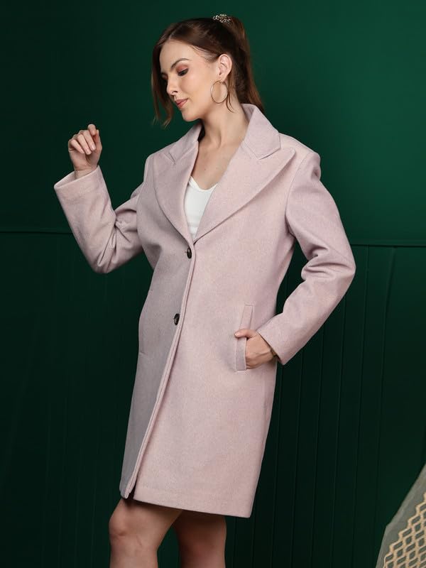 Image of PLAGG Women's Notched Lapel Long Overcoat