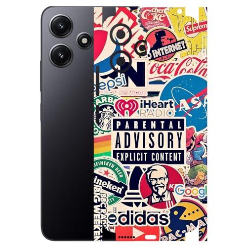 Image of AtOdds - Poco M6 PRO (5G) Mobile Back Skin Sticker - Lamination - Rear Screen Guard Protector Film Wrap (Coverage - Back+Camera+Sides) (Design - Explicit Graffiti)