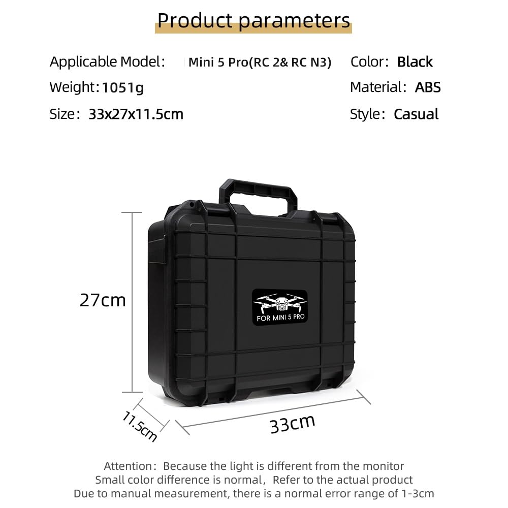 Etui ochronne do DJI Mini 5 Pro, odporne na wstrząsy, twarde pudełko do przechowywania z paskiem na ramię, organizer na dron, RC2/RC-N3 pilot zdalnego sterowania, uchwyt na akcesoria do Mini 5 Pro
