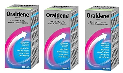 Oraldene Hexetidine Antibacterial Mouthwash 3 Pack 200 ml