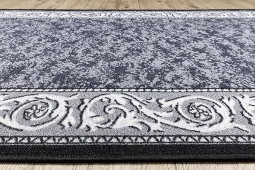 Tapis de course antidérapant long couloir salon gris - 7