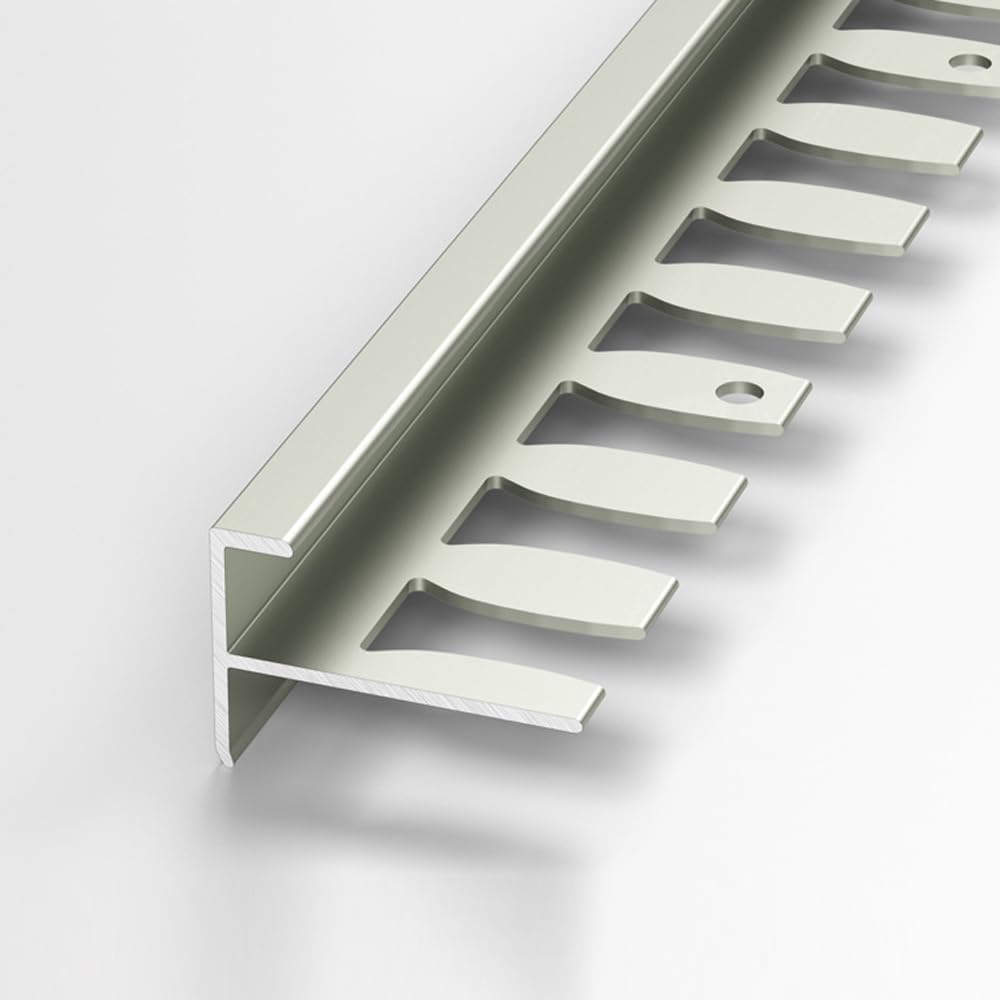 Elastyczny metalowy profil krawędziowy w kształcie litery F do laminatu, parkietu i płytek - 90 cm (zestaw 3 szt.) - trwała listwa nosowa schodowa dla bezpiecznego i stylowego wykończenia