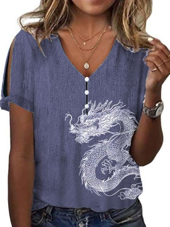 Boho Women Tops Floral Printed Blouses Casual Flowy Cold Shoulder Pleated Shirt Loo...