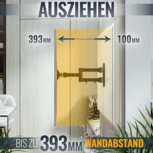 RICOO TV Wandhalterung Schwenkbar Fernseher Halterung für 32-43 Zoll Schwenkarm Fernsehhalterung für Wand S2522 Wand-Halter Neigbar Flach OLED Curved Fernseh-Arm bis 15 Kg & VESA 200 x 200 mm – Bild 5