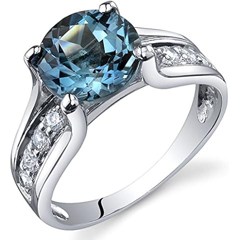 Peora London Blue Topaz Cathedral Solitaire Ring Cover