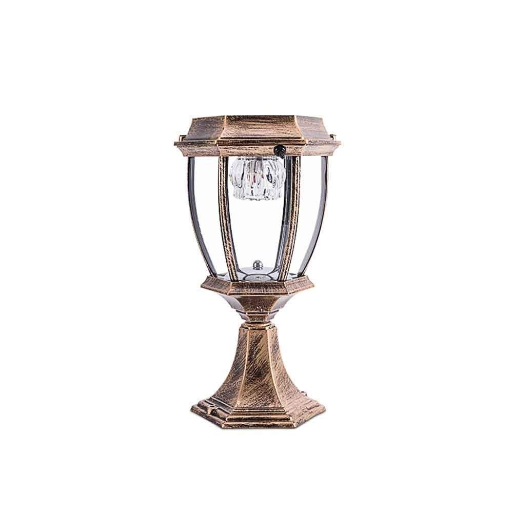 QUSYZD Lamp Post Lights Outdoor, Outdoor Lamp Led Solar Garden Light Outdoor Solar Yard Pillar Column Lamp Square Stake Light Garden Path Lighting For Landscape Street Lawn Com,Copper-23.5 * 41cm