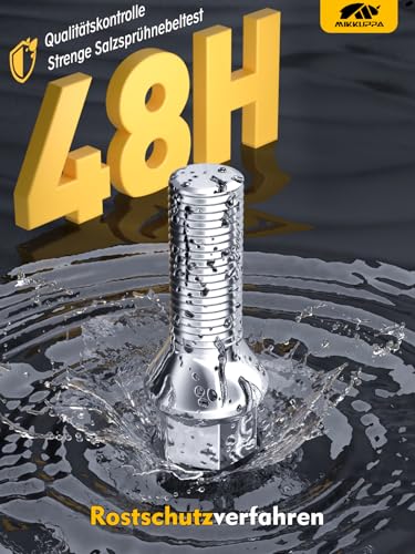 20 Stück MIKKUPPA Radschrauben Radbolzen M12x1,5 - Schaftlänge: 28mm,Kegelbund 60°,Schlüsselweite :17mm (Chrome Silber)