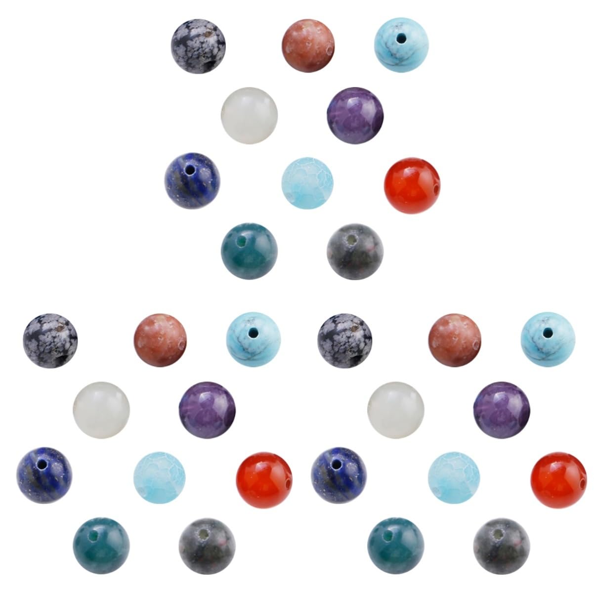 Lurrose 300pezzi Natural Stone Round Beads Di Perline Fatte Mano Per Bracciali e Collane Materiale Pietra Naturale Accessori Per Gioielli