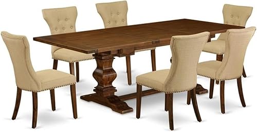 Miniatura 12 de East West Furniture LAGA11-78-03 - Juego de mesa de comedor de 11 piezas, incluye una mesa de comedor rectangular con hojas extraíbles y 10 sillas