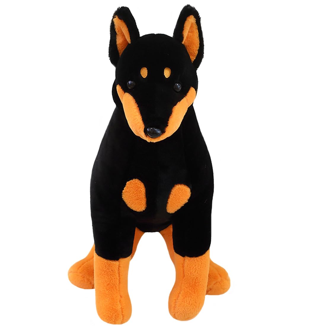 ELAINRENSitting Doberman Pinscher Plush Lifelike Dog, Cute Doberman Puppy Stuffed Animals Toy,Stuffed Doberman Dog Plushies Gifts for Xmas/15.7''x14.5''x6.2''