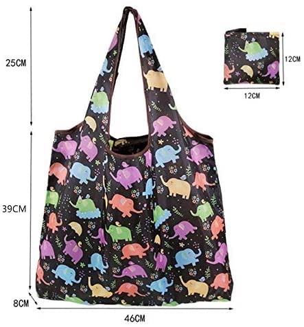 JQKA Pratiche borse per la spesa riutilizzabili borsa quadrata floreale pieghevole ambientale per donne ragazze borsa a tracolla grande - poliestere solido (colore: colore 12) - Image 6