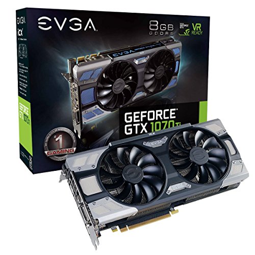 EVGA GeForce GTX 1070 Ti FTW2 GAMING, 8GB GDDR5, iCX Technology - 9 Thermal Sensors & RGB LED G/P/M, Asynch Fan, Optimized Airflow Graphics Card 08G-P4-6775-KR (Renewed)