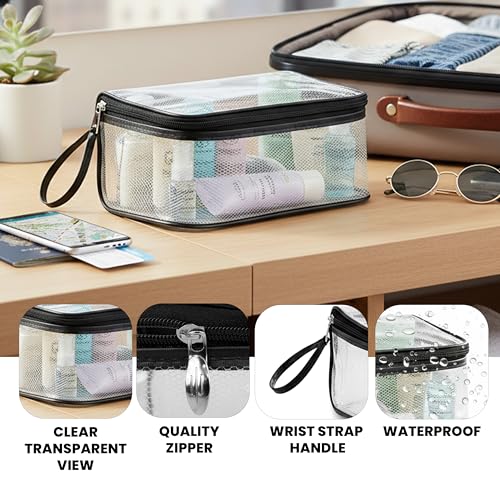 Image of Storite Set of 4 Transparent Cosmetic & Toiletry Travel Organizer Set | Clear PVC Design For Quick Visibility And Easy Access To Cosmetics Toiletries Shaving Kits Makeup And Accessories
