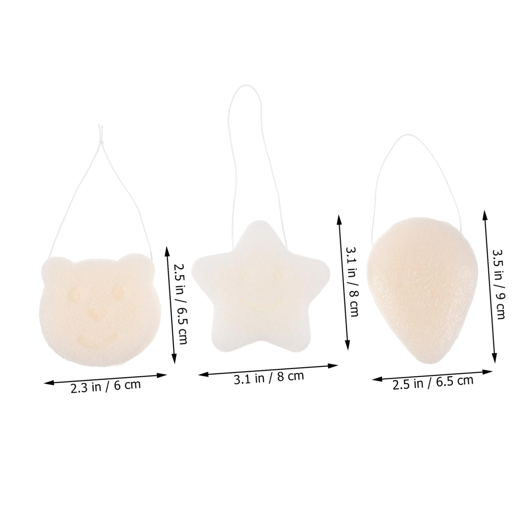5 Sätze Schrubben Balsam Gesichtswaschschwamm Blase Abs Bathsponge Badezimmermatte Schwämme Für Die Gesichtsbehandlung Körperschwamm Zum Reinigen Glucomannan-faser Weiß 3 Stück * 5 Healeved