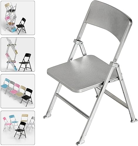 Miniatura 8 de Totority Mini silla plegable, soporte para teléfono celular, silla de casa de muñecas en miniatura, accesorios de figura para decoración de