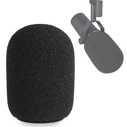 Filtro Pop RK In Schiuma Per Microfoni Shure SM7B, SM7A, MV7 – Riduce I Suoni Plosivi, Nero