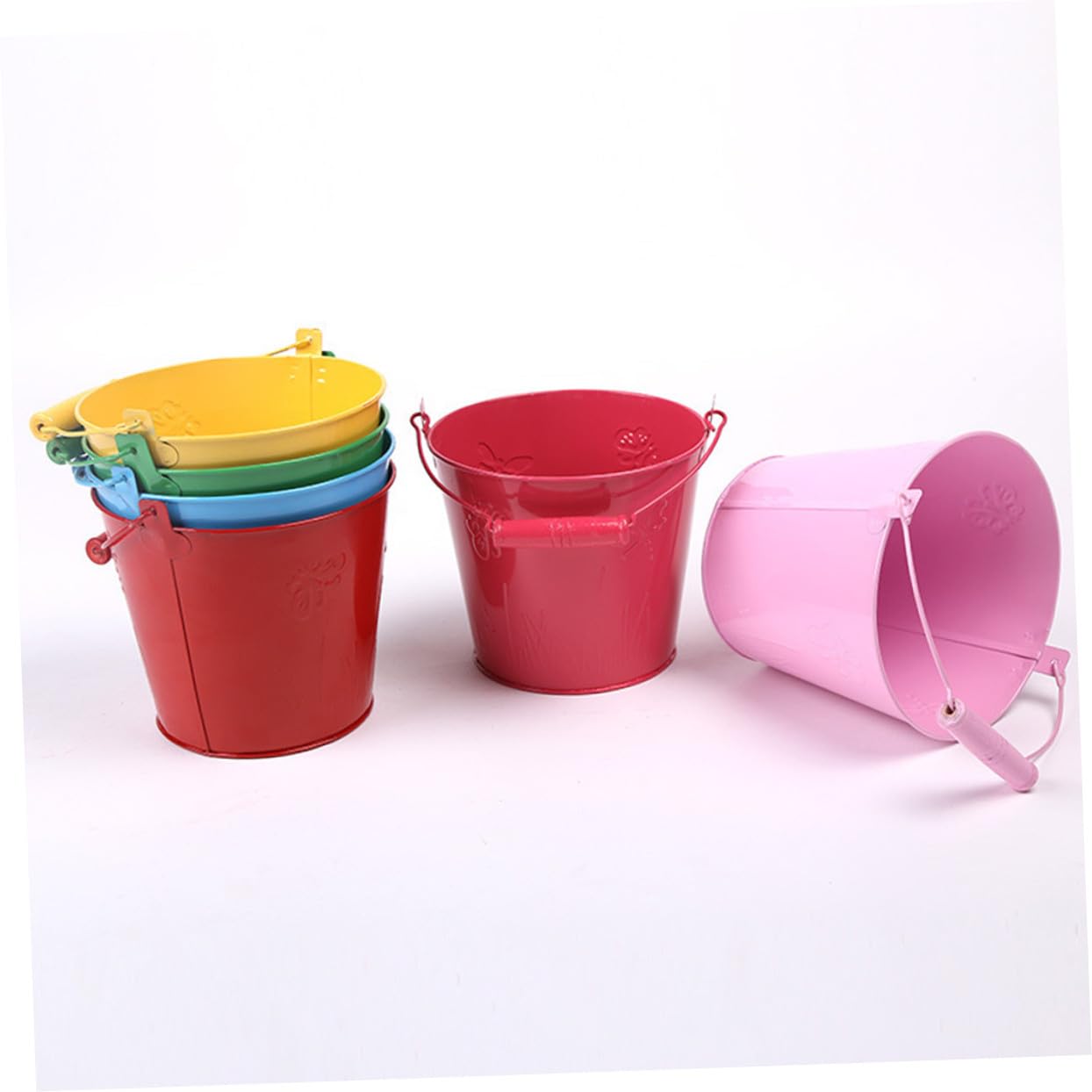Beach Bucket Toy 6pezzi in Ferro e Legno per Bambini | Festa Estiva, Gioco da Spiaggia e Giochi da Spiaggia, Leggero, Facile da Afferrare Colore Casuale