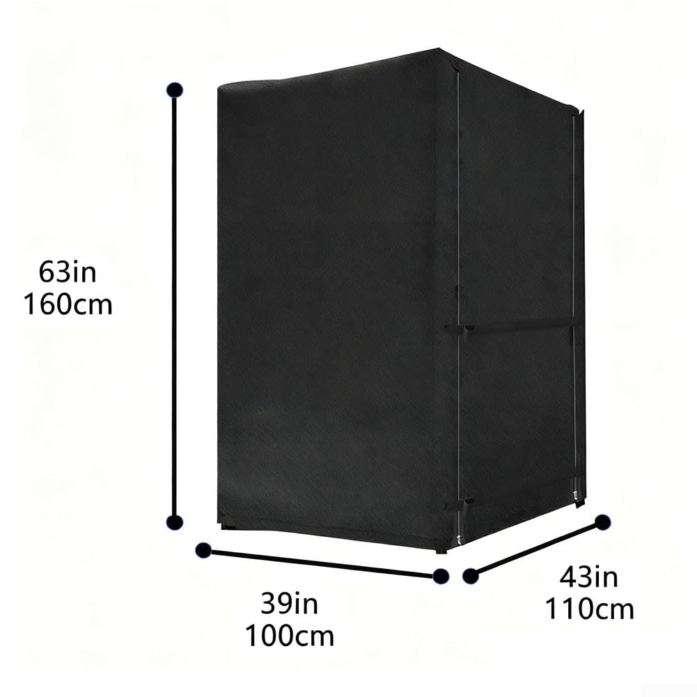 Honseadek Excavadora impermeable resistente al polvo protector a prueba de viento uso al aire libre con cremallera y correas ajustables negro (600D)