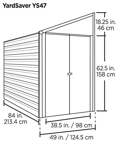 Arrow Shed 4' X 7' Yardsaver Compact Galvanized Steel Storage Shed With Pent Roof #TOP6