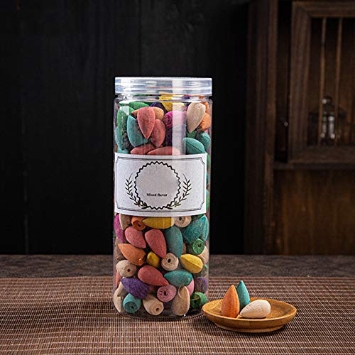 🙏Fragranze e lunga durata:coni assortiti includono gelsomino,lavanda,rosa,tè verde,menta,legno di sandalo e osmanto.Ogni cono di incenso durerà fino a 15 minuti.