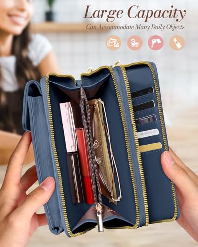 Image of Miss Adola Zipper Cell Phone Purse Crossbody Bag for Women | Zipper Closure, RFID Blocking, Card Slots, Adjustable Shoulder Strap, Cute Small Phone Wallet for Travel and Daily Carry