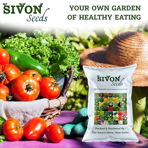 Image of SIVON Vegetable Seeds Combo For Your Home Garden 45 Varieties (2000 Seeds)+Garden Tools Set of 5 + Coco Peat Brick(Expands upto 5 Kg)&Germination Tray(49 Holes)