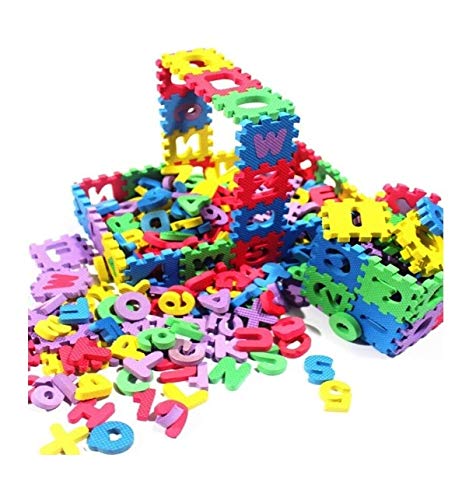 Image of FunBlast 36pcs Mini Puzzle Foam Mat for Kids, Interlocking Learning Alphabet and Number Mat for Kids - Multicolor (Mat 36Pcs)