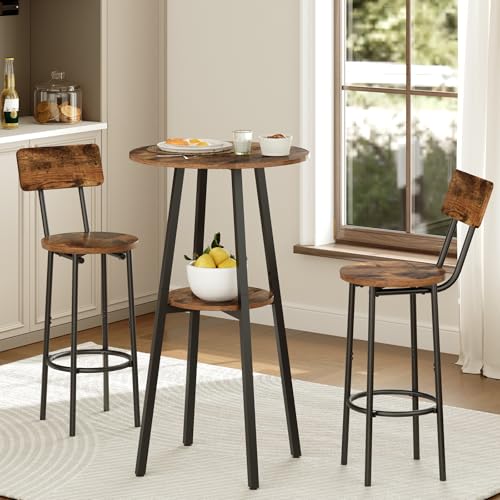 HOOBRO 2-Tier Rustic Brown Set