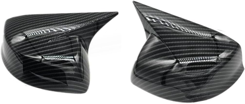 2Pcs Car OX Horn Rearview Side Mirror Exterior Cover Cap new for Honda Civic 2012 2013 Carbon Fiber Black Left Driver Right Passenger Side Trim Decoration Accessories Replacement