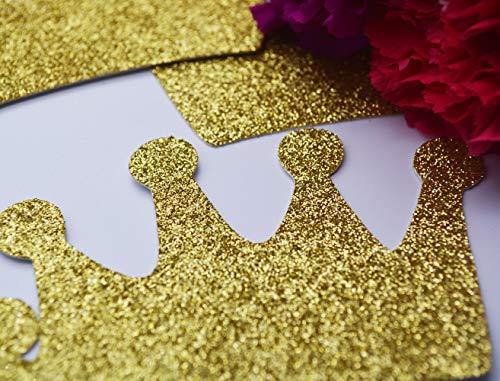 Image of Qttier 12pcs Crown Confetti, 4.7 inches Gold Glitter