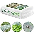 10 * 50FT Ultra Fine Garden Mesh Netting Pest Barrier, White Plant Covers for Outdoor Patio Greenhouse Crops Vegetables Fruit Flower Garden Protection, Row Covers Fabric Screen Insect Bug Bird Netting